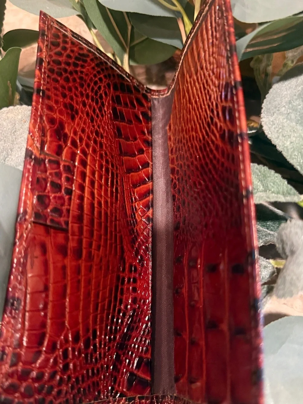 Brahmin cognac croc